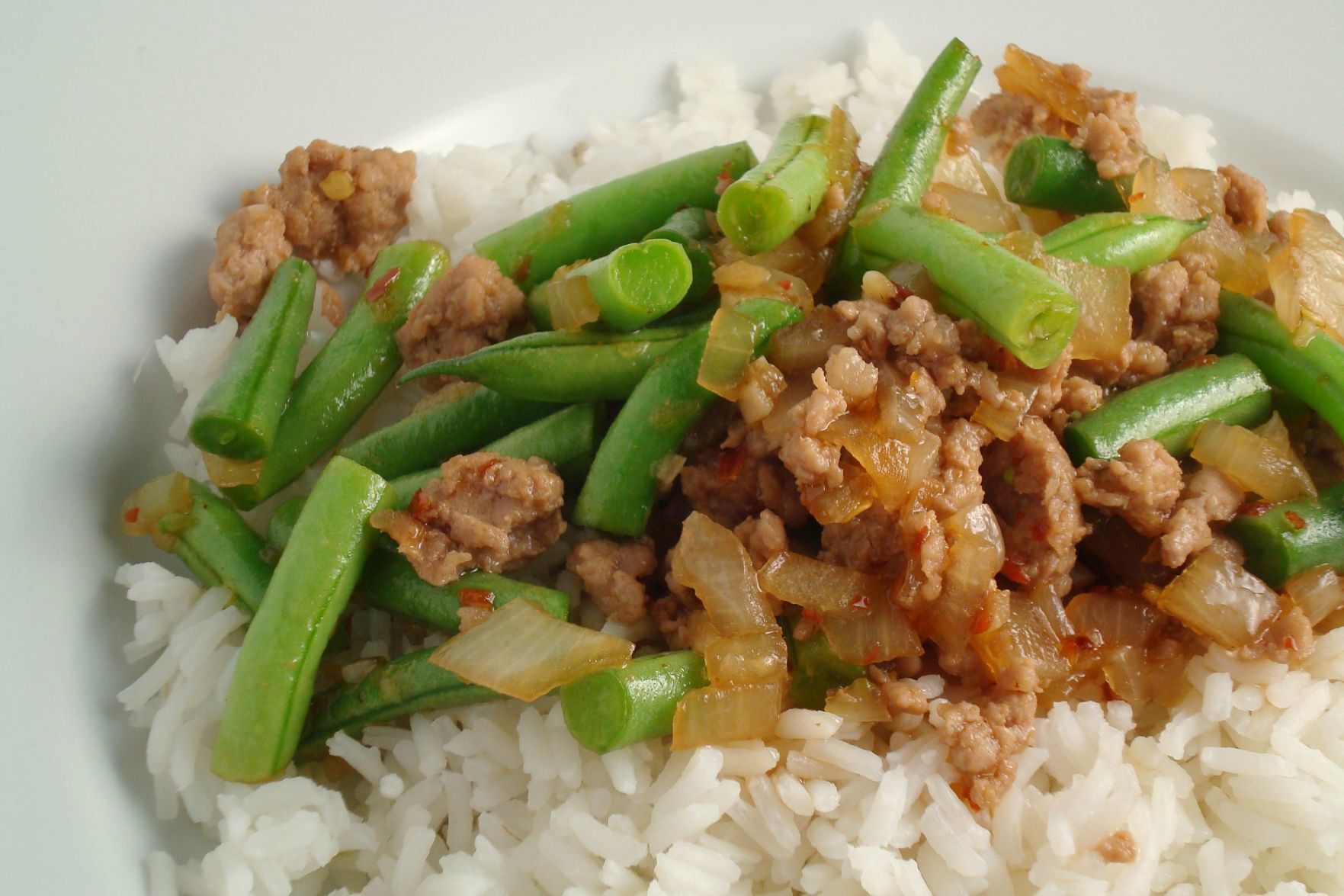 Green bean pork stir-fry